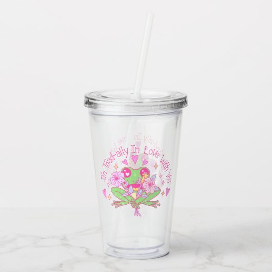 Niedlicher Frosch - Ich bin völlig in Liebe mit Ih Acryltrinkbecher (Rückseite)