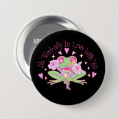 Niedlicher Frosch - Ich bin völlig in Liebe mit Ih Button (Vorne & Hinten)