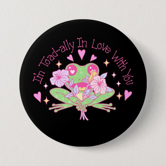 Niedlicher Frosch - Ich bin völlig in Liebe mit Ih Button (Vorderseite)