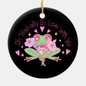 Niedlicher Frosch - Ich bin völlig in Liebe mit Ih Keramik Ornament (Hinten)