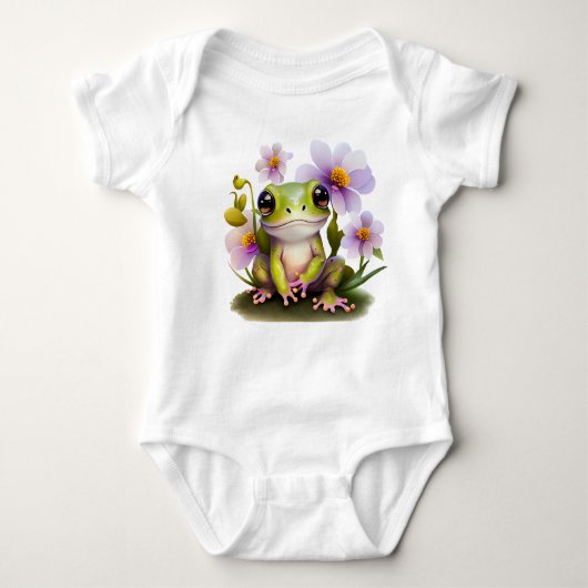 Niedlicher Frosch in Blume Baby Strampler (Vorderseite)