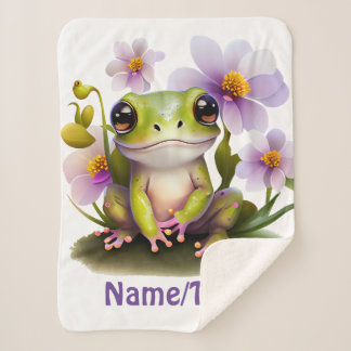 Niedlicher Frosch in Blume, Babydecke Sherpadecke