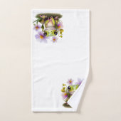 Niedlicher Frosch in Blume Badhandtuch Set (Handtuch)