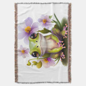 Niedlicher Frosch in Blume Blanket Decke (Vorderseite Vertikal)