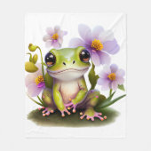 Niedlicher Frosch in Blume Blanket Fleecedecke (Vorderseite)