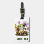 Niedlicher Frosch in Blume Gepäckanhänger (Vorderseite vertikal)