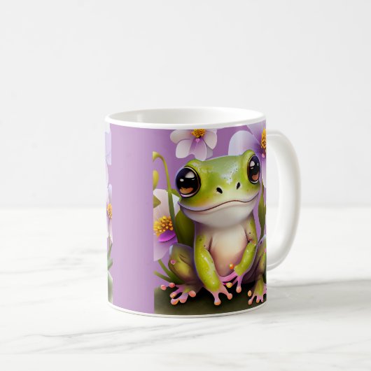 Niedlicher Frosch in Blume Kaffeetasse (VorderseiteRechts)