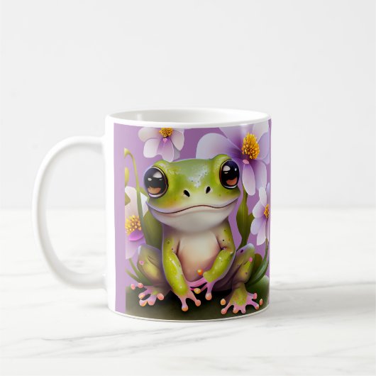 Niedlicher Frosch in Blume Kaffeetasse (Links)