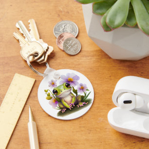 Niedlicher Frosch in Blume, Rucksack, Anhänger Schlüsselanhänger