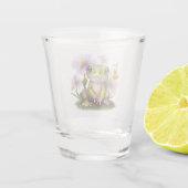 Niedlicher Frosch in Blume Schnapsglas (Rückseite)