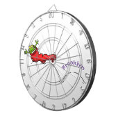 Niedlicher Frosch in einem roten Cartoon Dartscheibe (Vorderseite rechts)