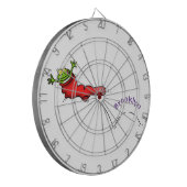 Niedlicher Frosch in einem roten Cartoon Dartscheibe (Vorderseite Links)