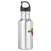 Niedlicher Frosch in einem roten Cartoon Edelstahlflasche (Rückseite)