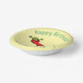 Niedlicher Frosch in einem roten Cartoon Pappteller (Gewinkelt)