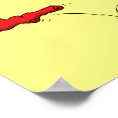 Niedlicher Frosch in einem roten Cartoon Poster (Ecke)