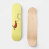 Niedlicher Frosch in einem roten Cartoon Skateboard (Vorderseite)