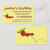 Niedlicher Frosch in einem roten Cartoon Visitenkarte (Vorne/Hinten)