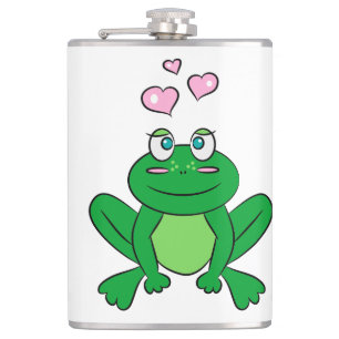 Niedlicher Frosch in Liebe Flachmann