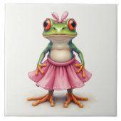 Niedlicher Frosch in Rosa Fliese (Vorderseite)
