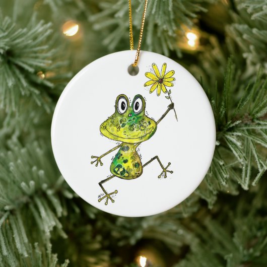 Niedlicher Frosch Keramik Ornament (Baum)