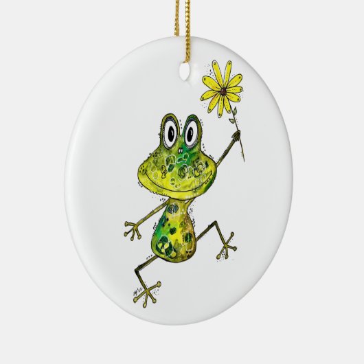 Niedlicher Frosch Keramik Ornament (Rechts)