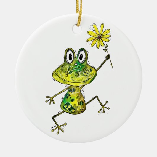Niedlicher Frosch Keramik Ornament (Vorne)