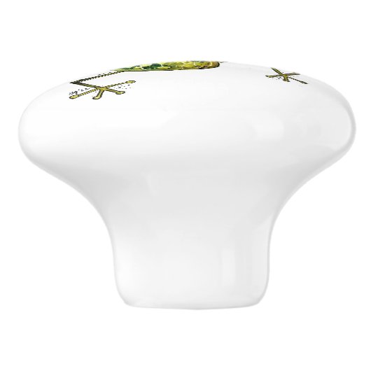 Niedlicher Frosch Keramikknauf (Seitenansicht)