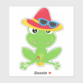 Niedlicher Frosch, kleiner Frosch, Grüner Frosch,  Aufkleber (Blatt)