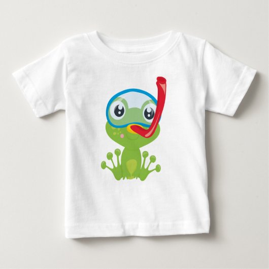Niedlicher Frosch, kleiner Frosch, grüner Frosch,  Baby T-shirt (Vorderseite)