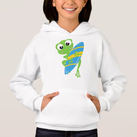 Niedlicher Frosch, kleiner Frosch, Grüner Frosch, Hoodie (Vorderseite)