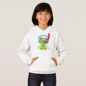 Niedlicher Frosch, kleiner Frosch, grüner Frosch,  Hoodie (Vorne ganz)