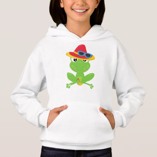 Niedlicher Frosch, kleiner Frosch, Grüner Frosch,  Hoodie (Vorderseite)
