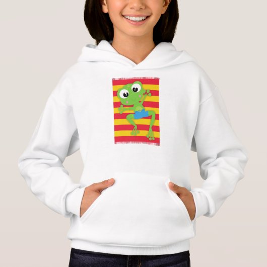 Niedlicher Frosch, kleiner Frosch, Grüner Frosch, Hoodie (Vorderseite)