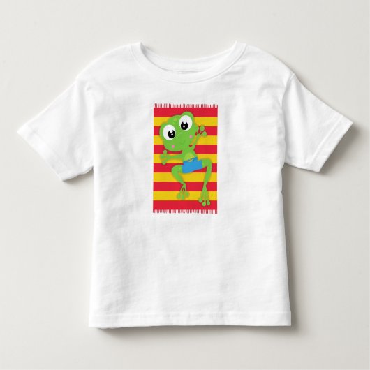 Niedlicher Frosch, kleiner Frosch, Grüner Frosch, Kleinkind T-shirt (Vorderseite)