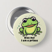 Niedlicher Frosch küsst mich Button (Vorne & Hinten)