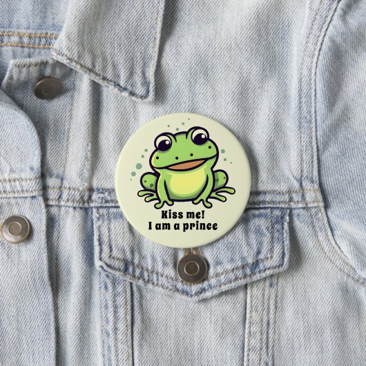 Niedlicher Frosch küsst mich Button (Beispiel)