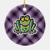 Niedlicher Frosch; Lila Keramik Ornament (Hinten)