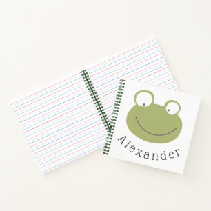 Niedlicher Frosch mit benutzerdefinierbarem Namen Notizblock