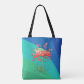 Niedlicher Frosch mit Blume Petals Tasche (Rückseite)