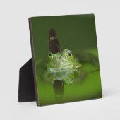 Niedlicher Frosch mit einem Schmetterling auf der  Fotoplatte (Vorderseite)