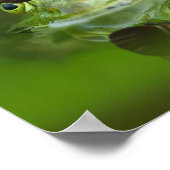 Niedlicher Frosch mit einem Schmetterling auf der  Poster (Ecke)