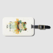Niedlicher Frosch mit grüner Wasserfarbe Gepäckanhänger (Vorderseite (Horizontal))