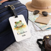 Niedlicher Frosch mit grüner Wasserfarbe Gepäckanhänger