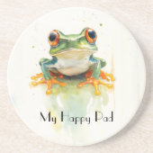 Niedlicher Frosch mit grüner Wasserfarbe Getränkeuntersetzer (Vorne)
