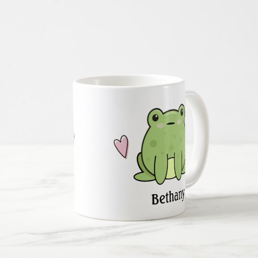 Niedlicher Frosch mit Herz Kaffeetasse (VorderseiteRechts)