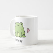 Niedlicher Frosch mit Herz Kaffeetasse (Vorderseite Links)