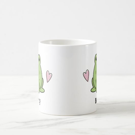 Niedlicher Frosch mit Herz Kaffeetasse (Mittel)