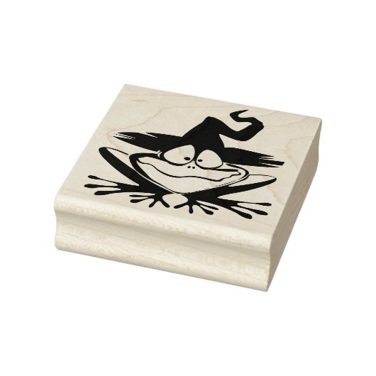 Niedlicher Frosch mit Hexenhut Gummistempel (Stempel)