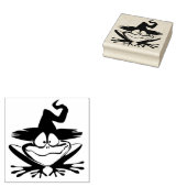 Niedlicher Frosch mit Hexenhut Gummistempel (Stempel)