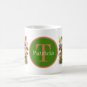 niedlicher Frosch mit Monogramm Kaffeetasse (Mittel)